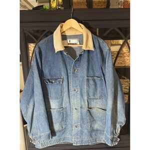 VTG Sears Roebucks Denim Jacket Coat Men's XL Chore Barn USA Corduroy